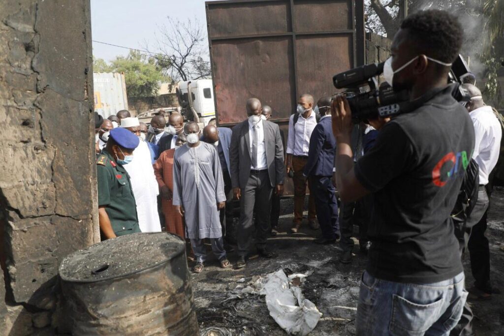 President Barrow commends firefighters for their prompt response to the NFMF fire catastrophe