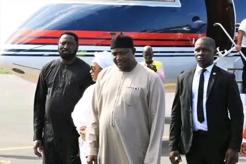 President Barrow arrived in Bissau ahead of the  ECOWAS Submit.